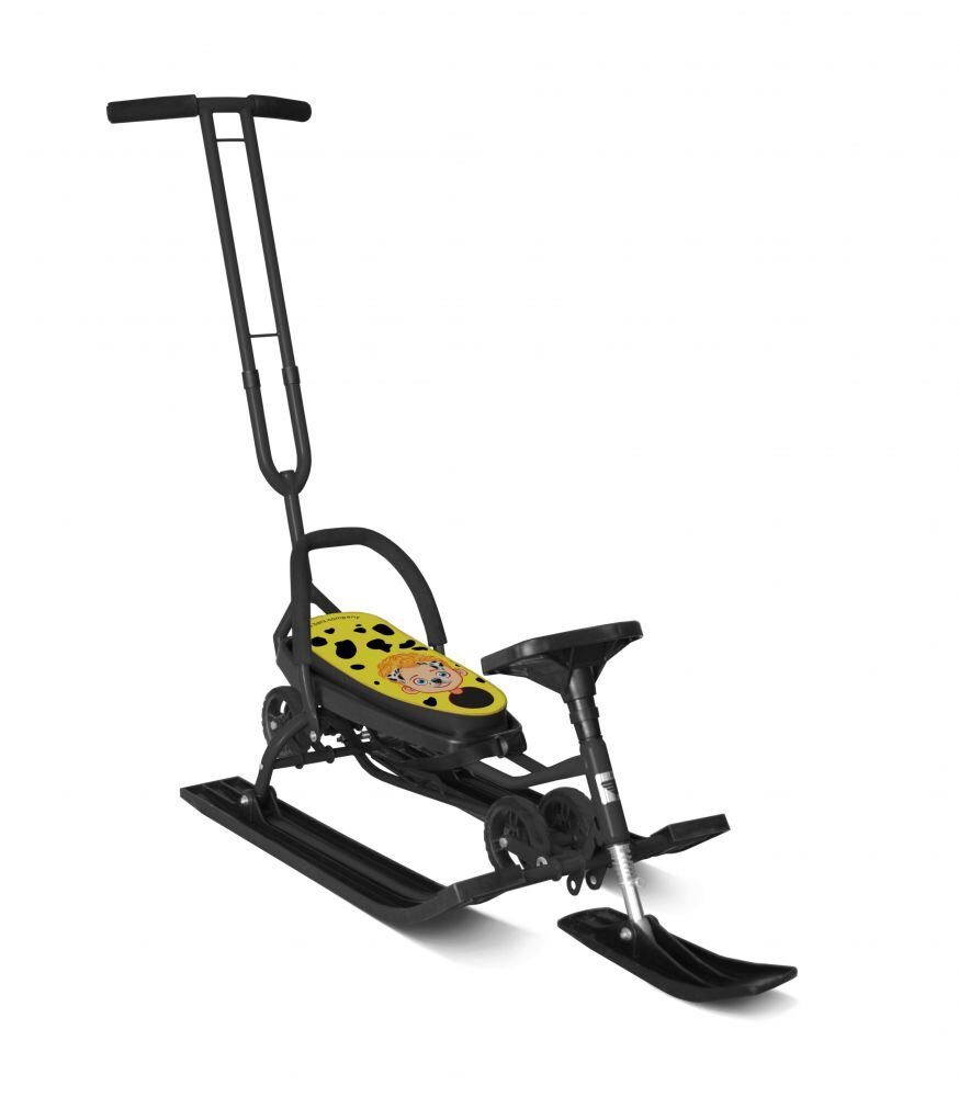 Снегокат 111 "Mobile" с толкателем и колесной базой (черный)